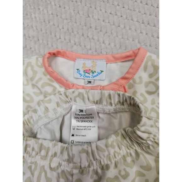 Busy Bees Smocks Girls 3 Months Animal Print Ruffled 2 Piece Set - Picture 6 of 8